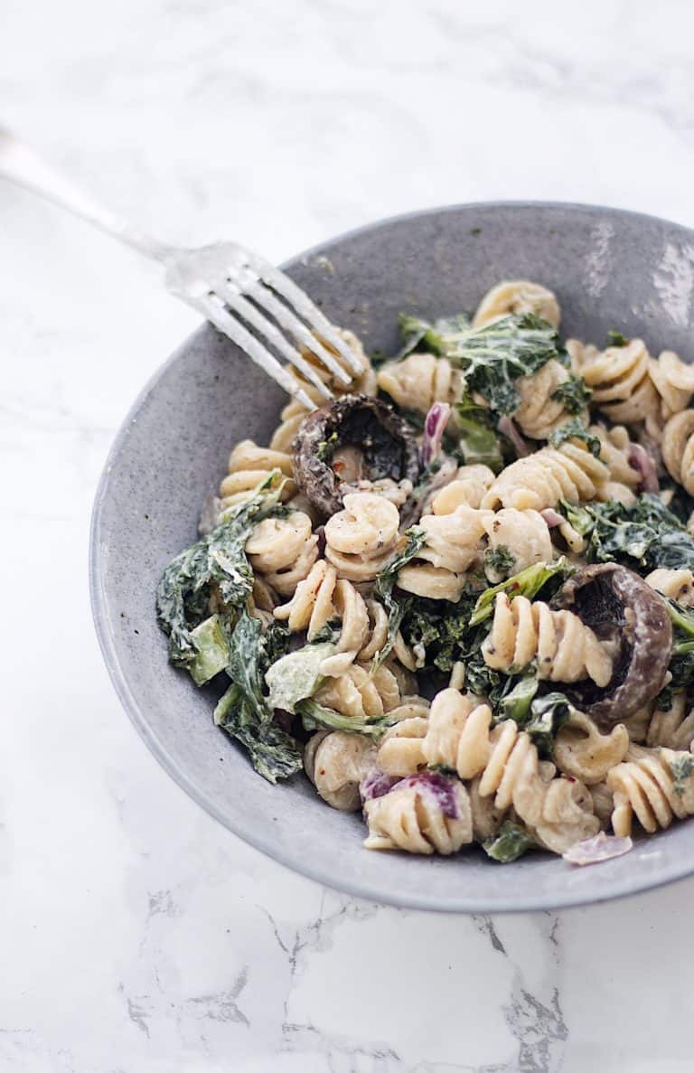 Vegan Creamy Kale & White Wine Pasta
