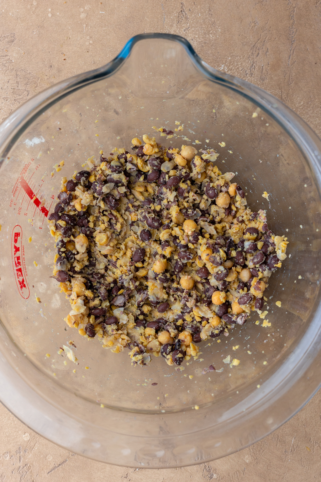 Mashed Chickpeas and Black Beans