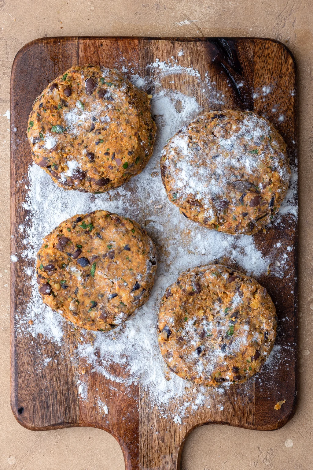 Spicy Bean Burger Patties on Board #beanburger #veganburger #spicyfood #summer #burger