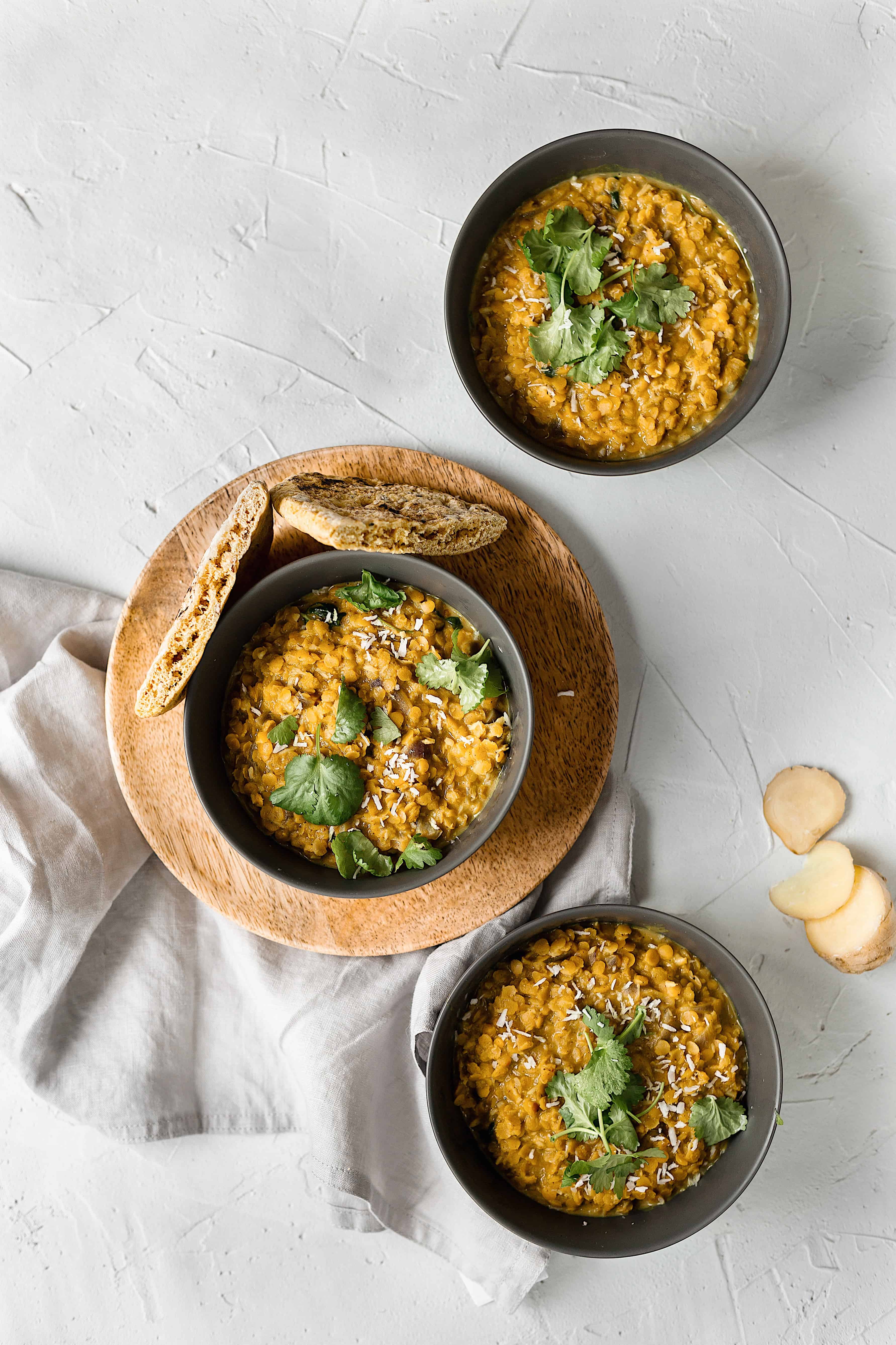 Vegan Turmeric and Red Lentil Dhal - Cupful of Kale