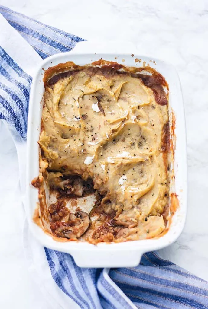 Vegan lentil courgette shepherds pie