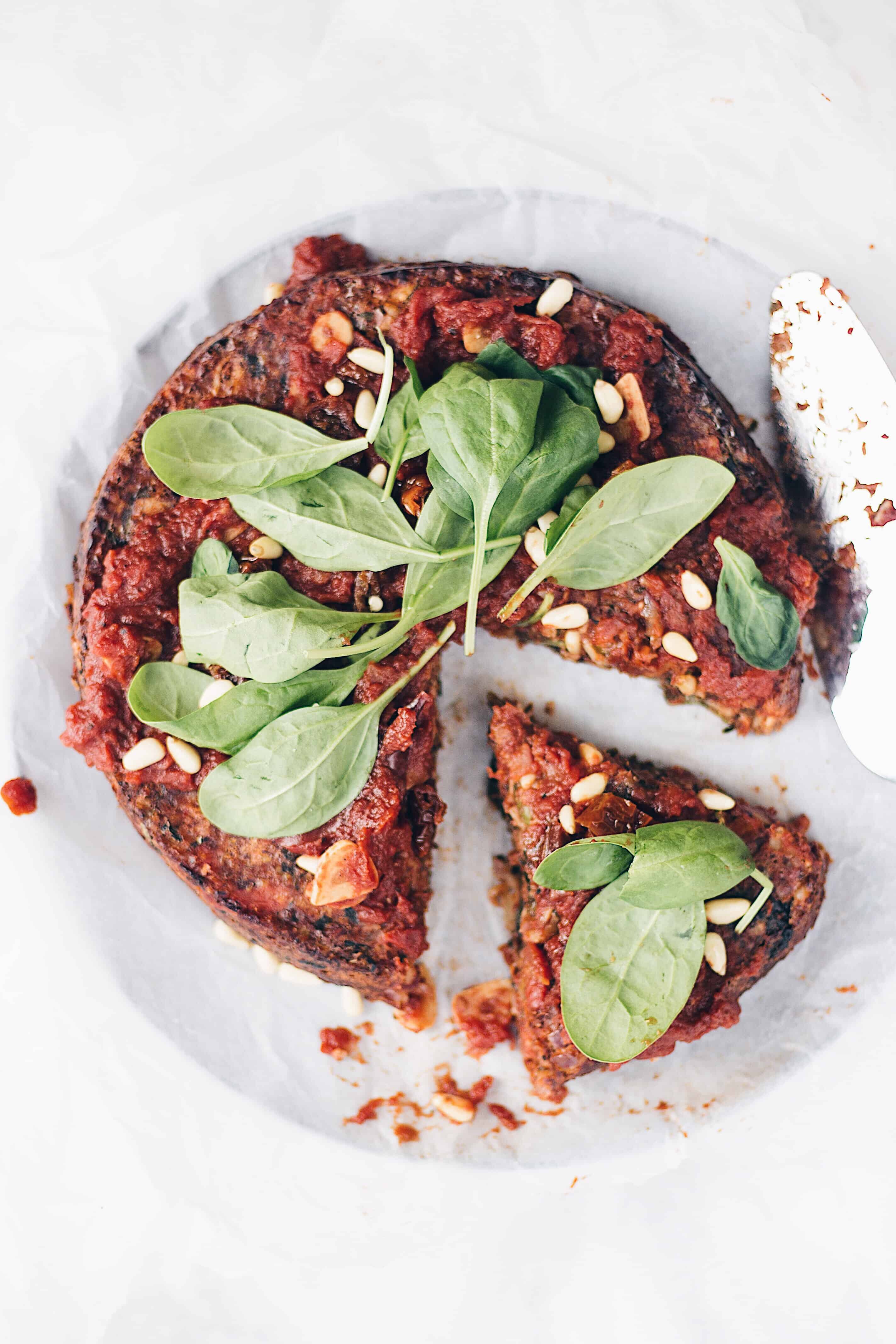 Sundried tomato spinach nut roast