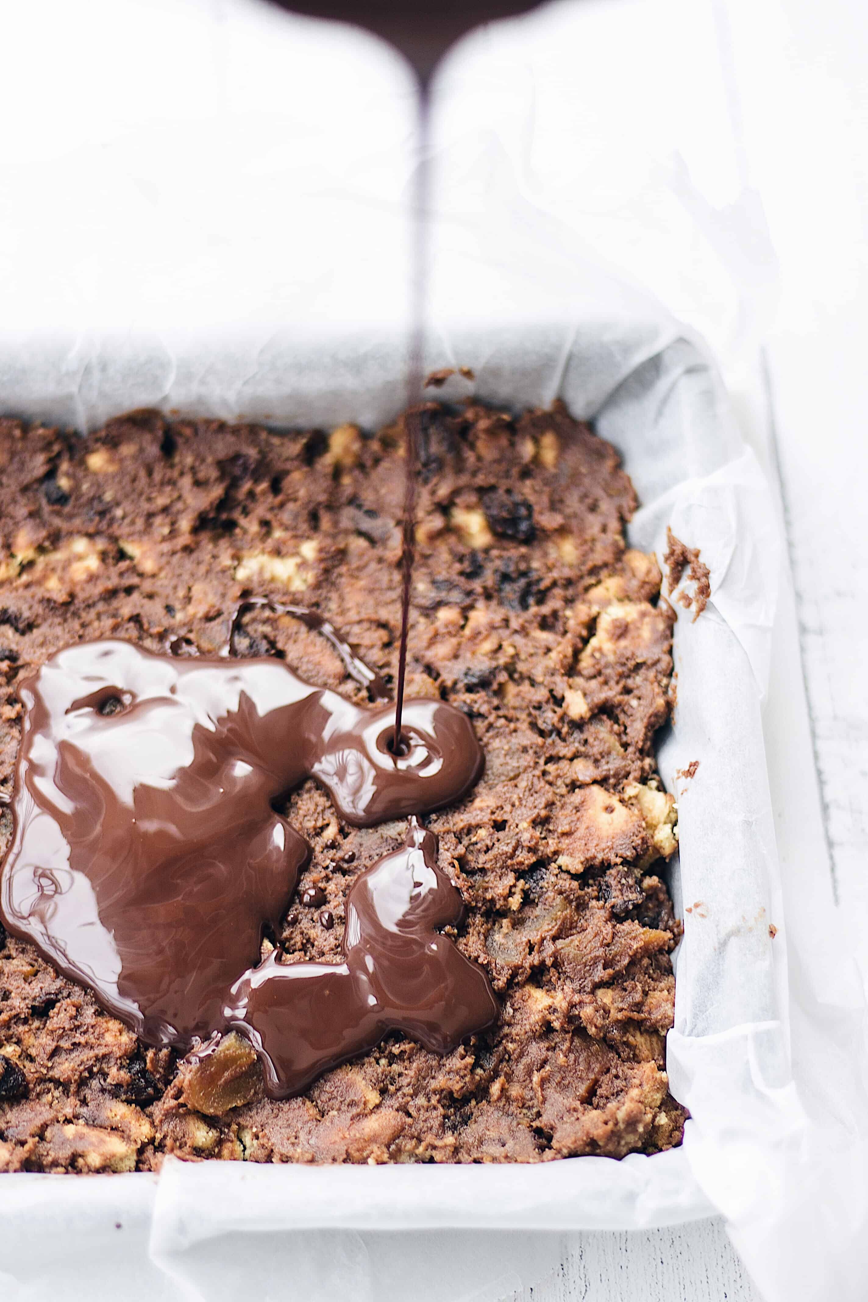 Vegan Chocolate Tiffin with Dried Fruit and Biscuits