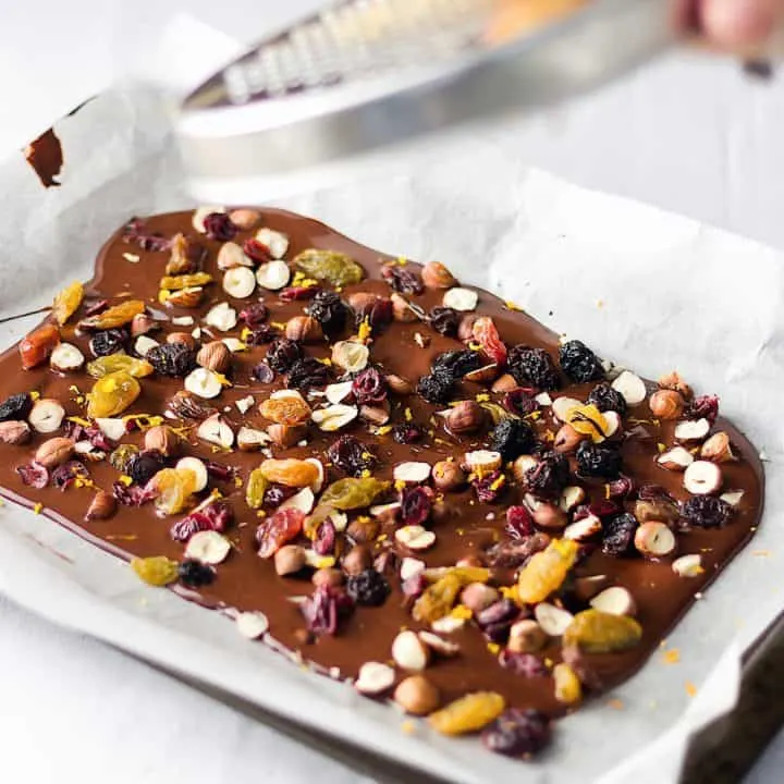 Dark chocolate bark