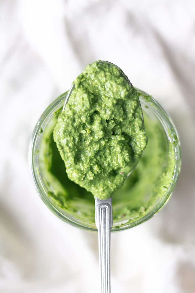 Oil free vegan pesto