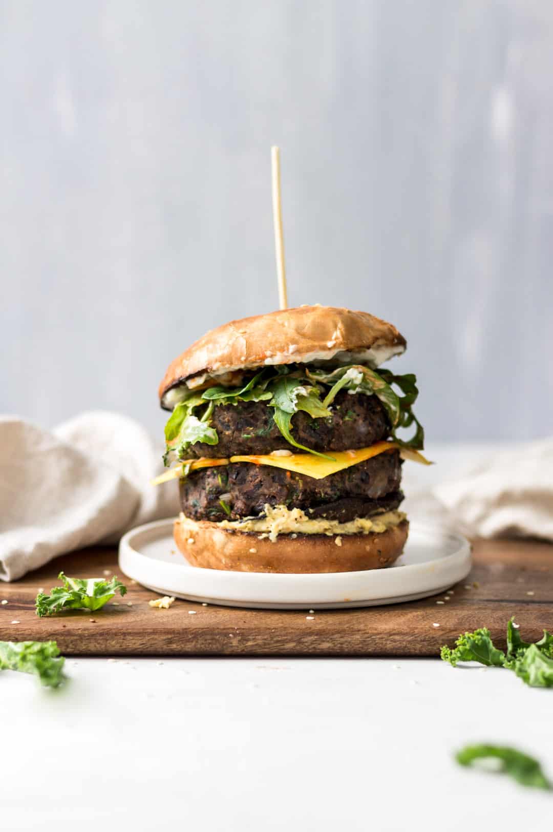 Black Bean, Kale and Sriracha Burgers Cupful of Kale