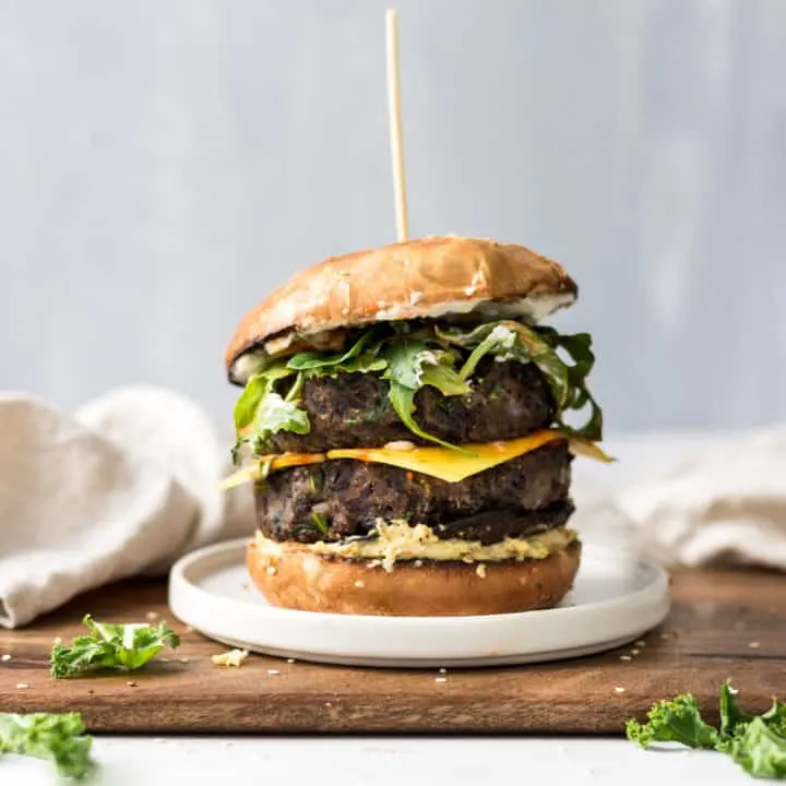 black bean kale vegan burger