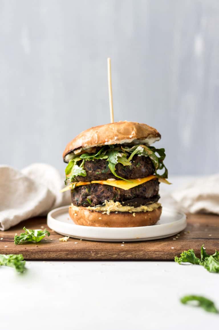 Black Bean, Kale and Sriracha Burgers Cupful of Kale