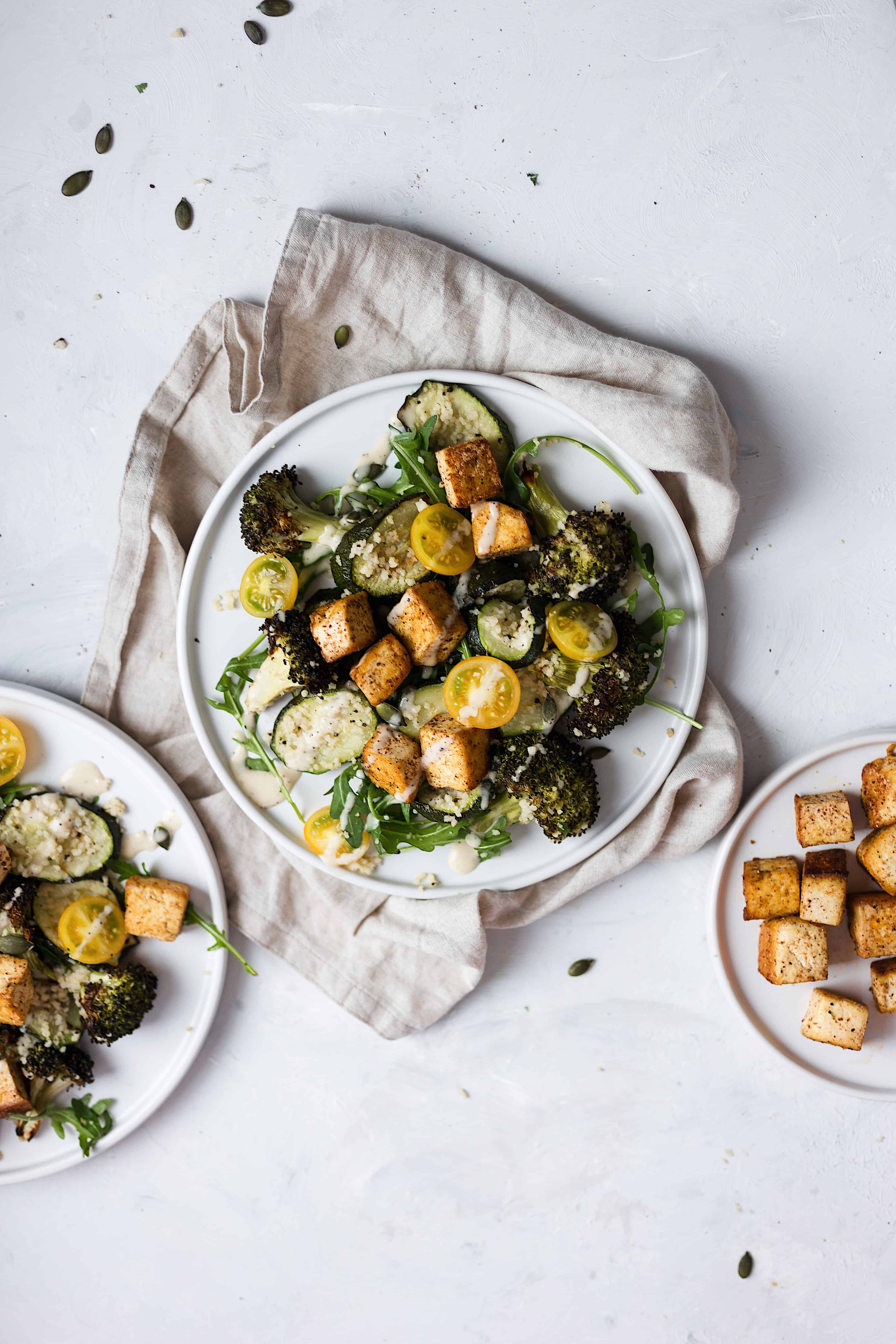 vegan tofu green salad recipe