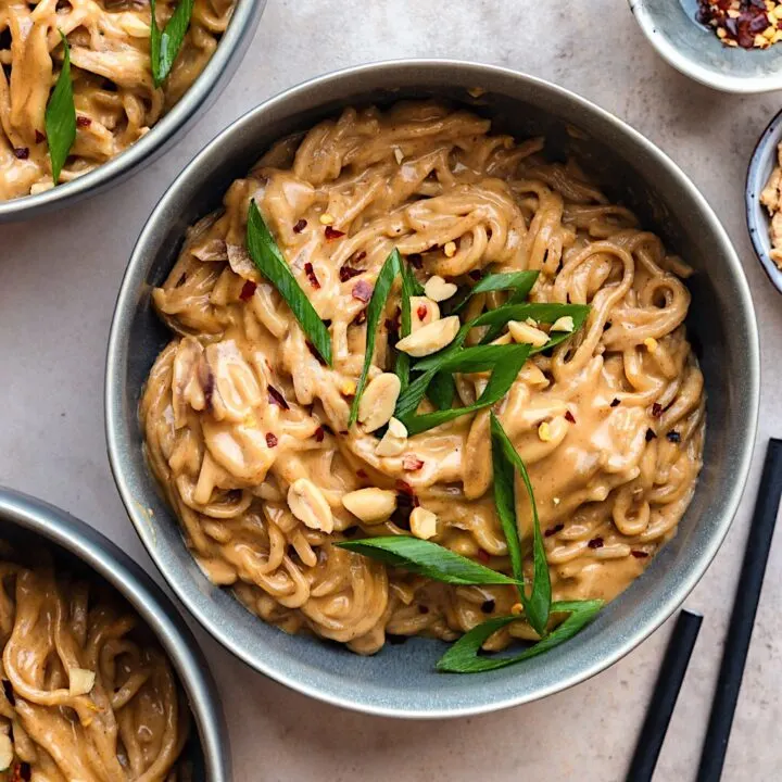 Vegan Veggie Peanut Satay Noodles #satay #peanut #noodles #vegan #vegetarian