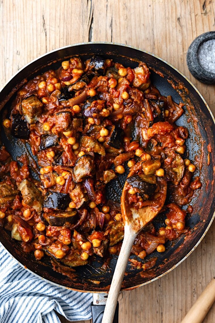 Vegan Roasted Aubergine & Chickpea Curry Cupful of Kale