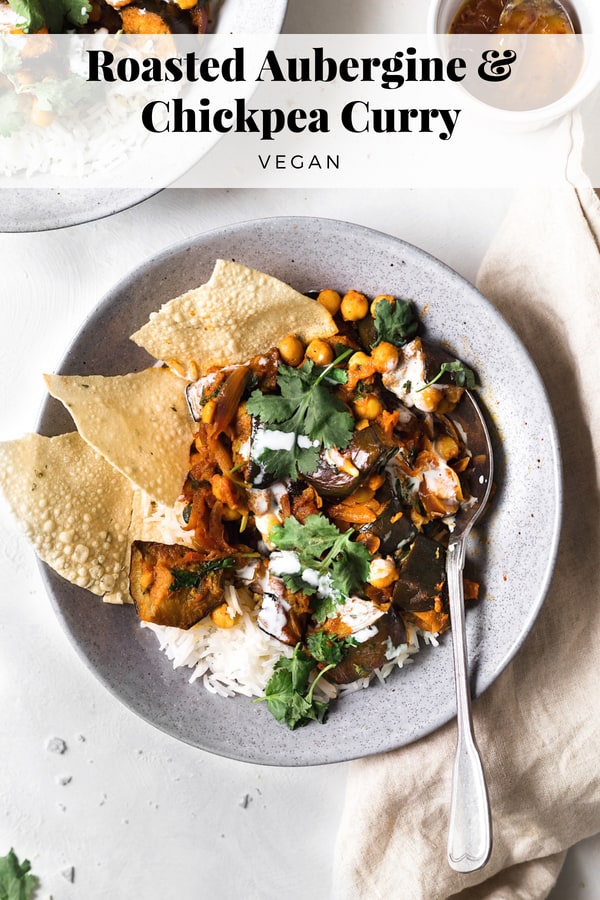 Vegan Roasted Aubergine & Chickpea Curry