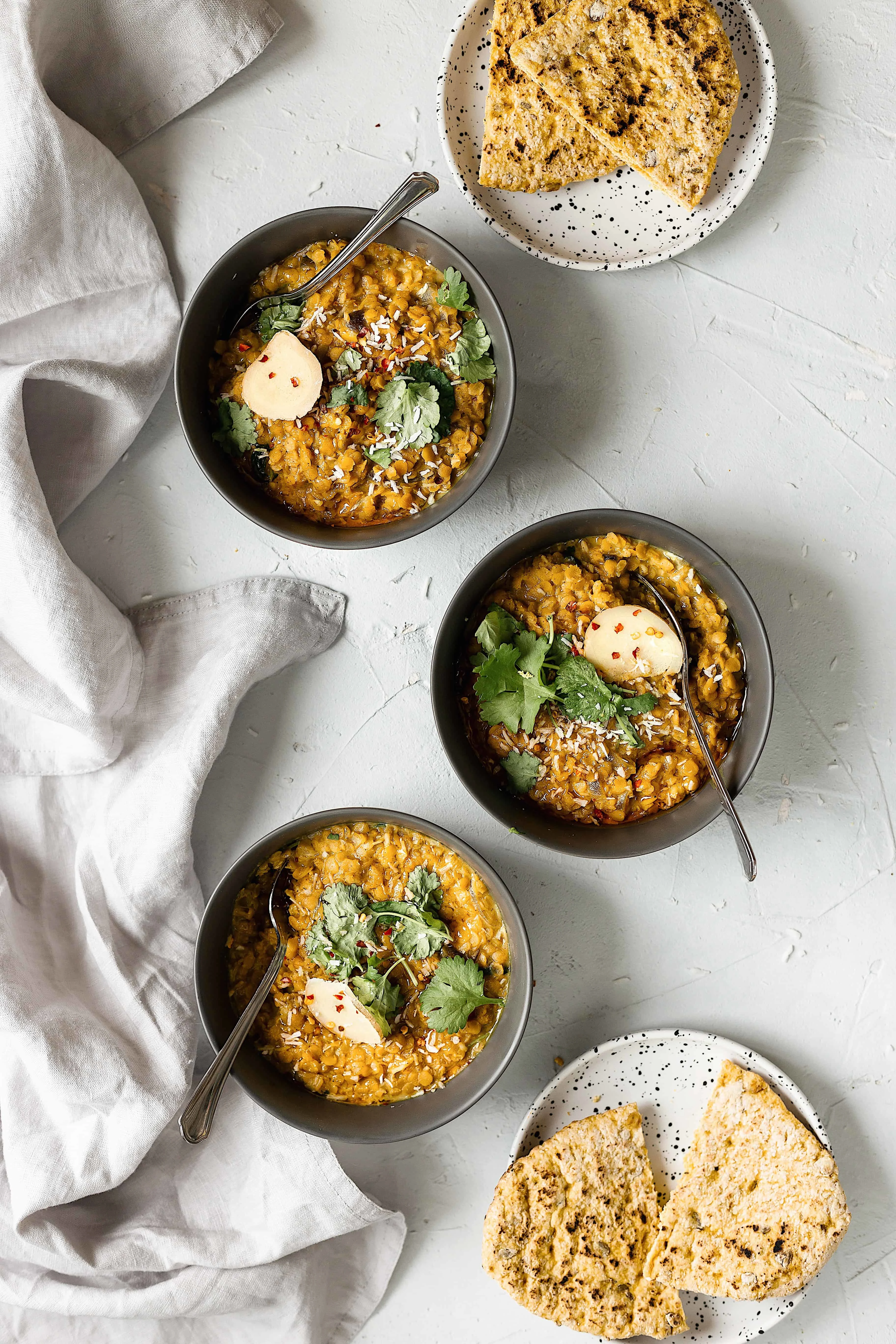 indian turmeric lentil coconut dhal vegan