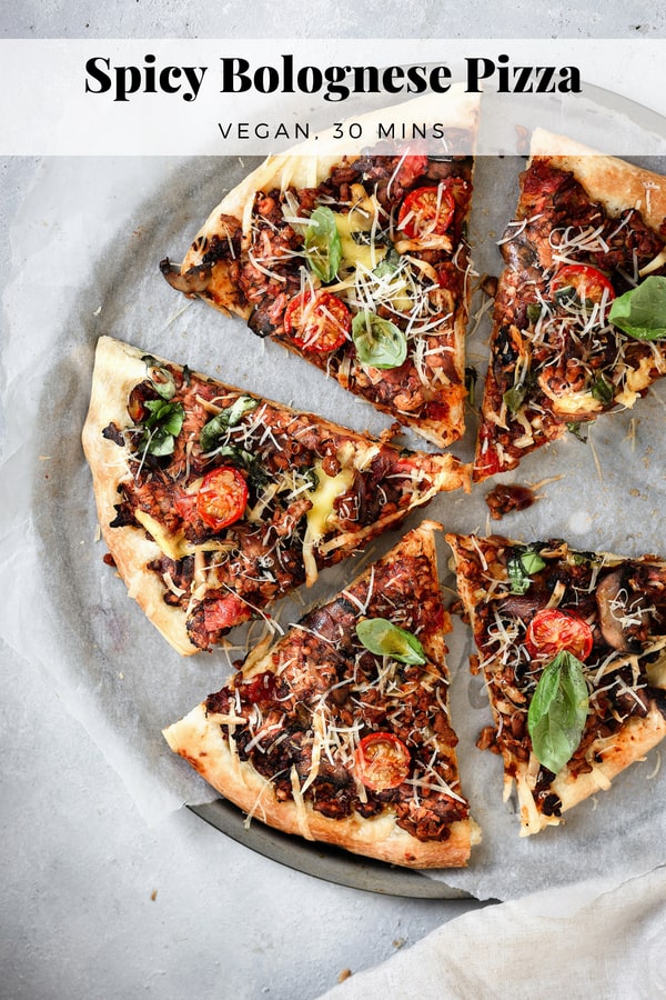 Vegan Bolognese Pizza #bolognesepizza #veganpizza