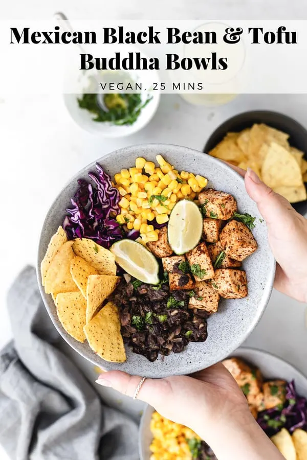 Mexican Black Bean and Tofu Buddha Bowl #mexicanfood #veganrecipe