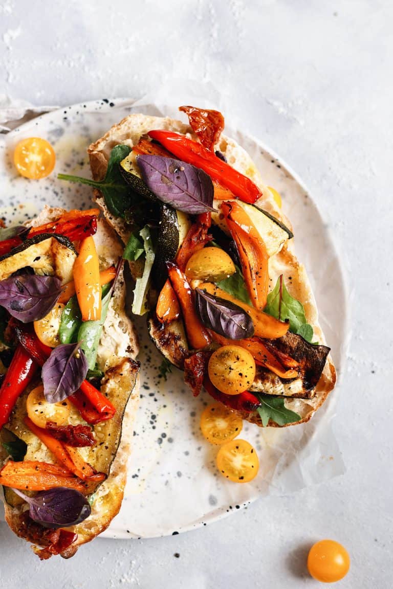summer roasted vegetable sandwich
