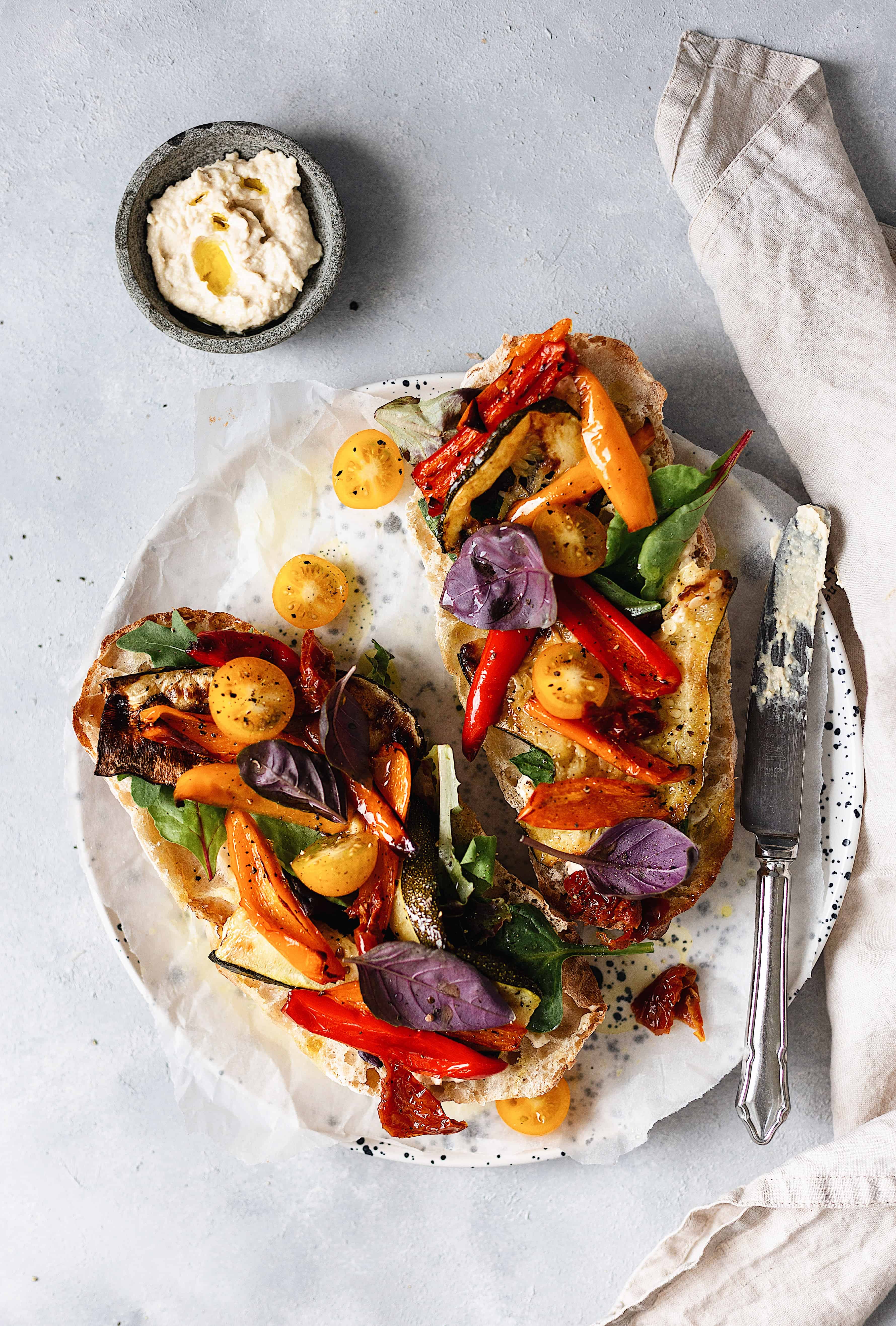 summer roasted vegetable sandwich