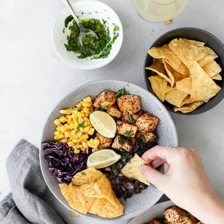 mexican black beand and tofu buddha bowl