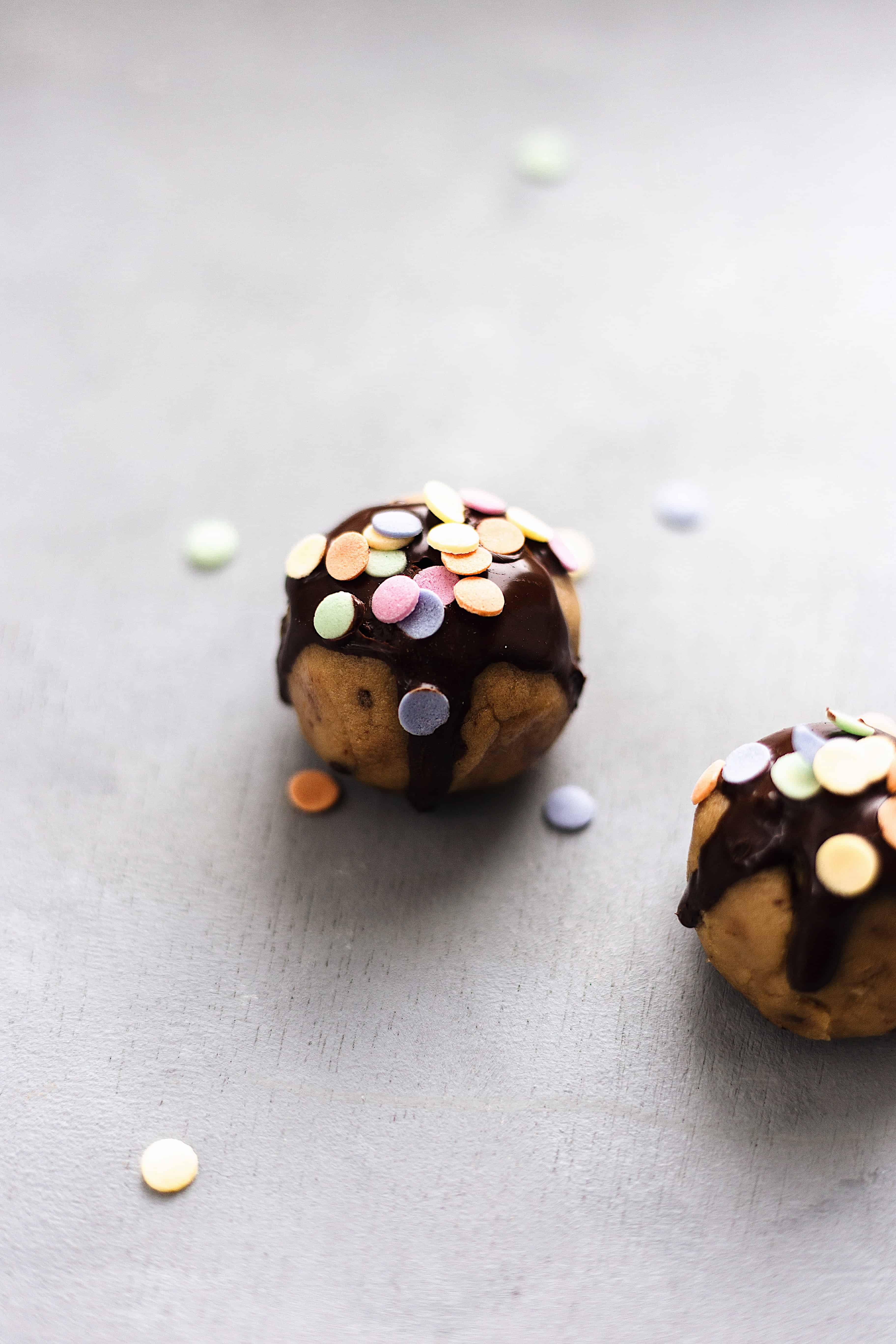 vegan cookie dough bites with sprinkles