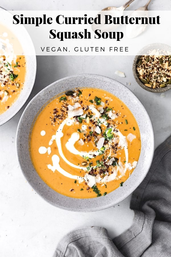 Curried Butternut Squash Soup #vegansoup #butternutsquash