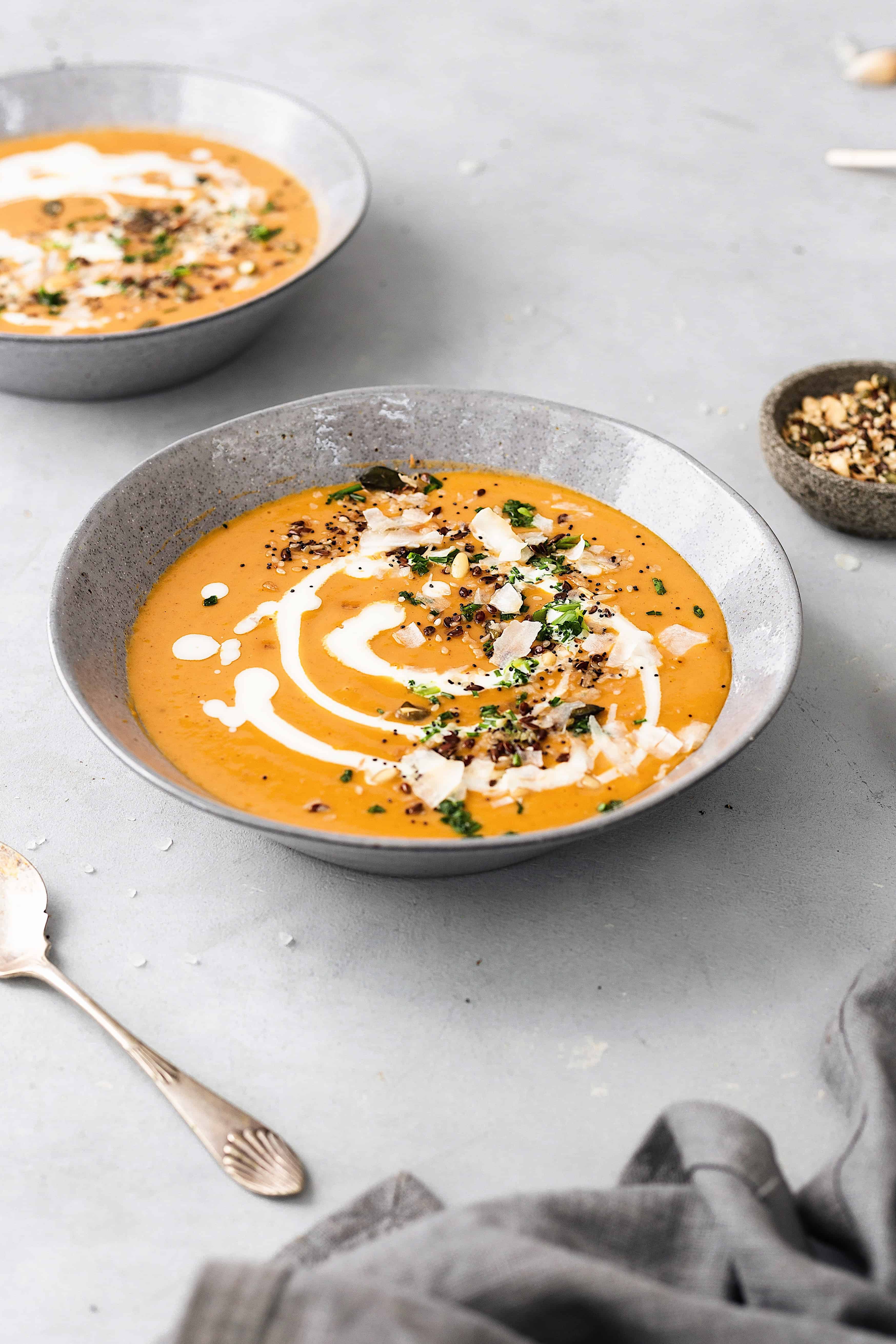 Simple Curried Butternut Squash Soup - Cupful of Kale