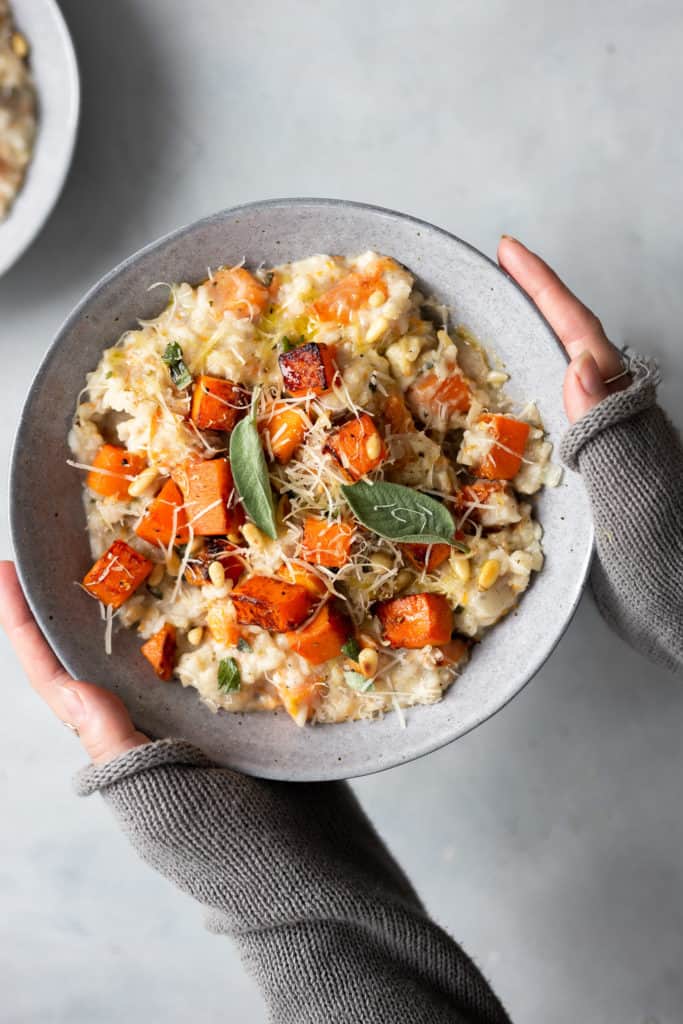 Vegan Roasted Butternut & Sage Risotto #veganrisotto #butternutsquash