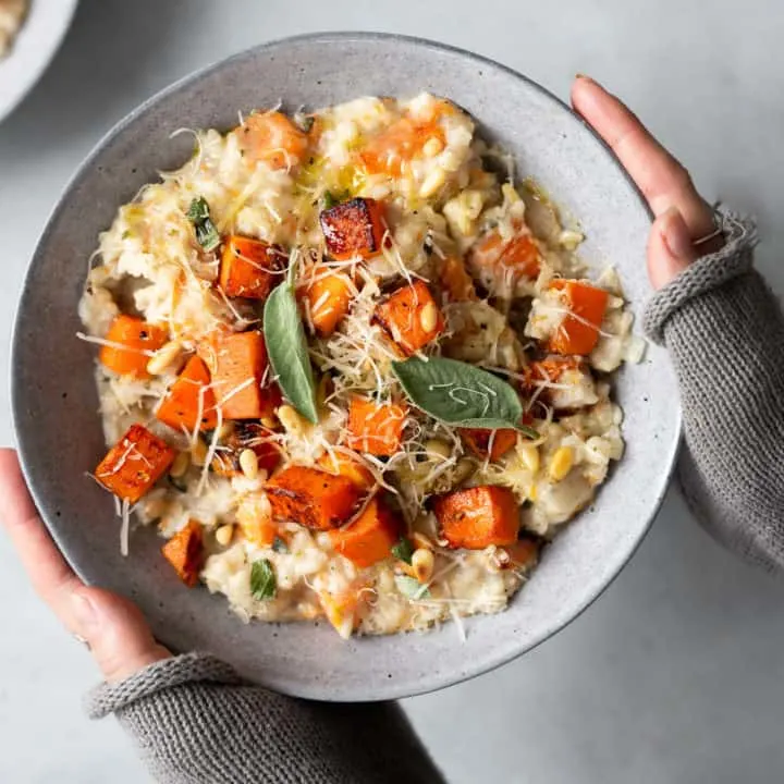 Vegan Roasted Butternut & Sage Risotto #veganrisotto #butternutsquash