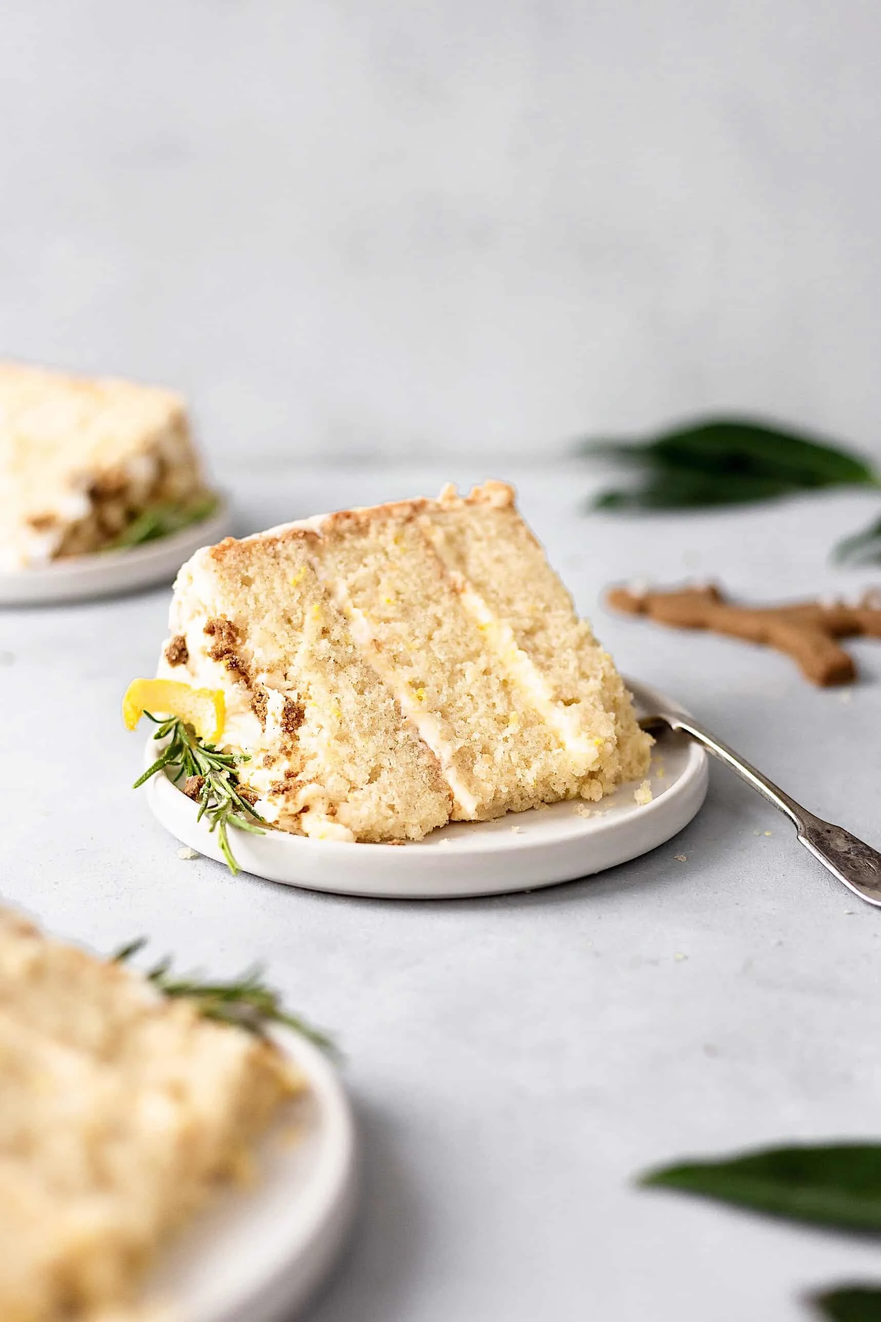 Vegan Lemon and Elderflower Cake with Chai Spice Biscuits