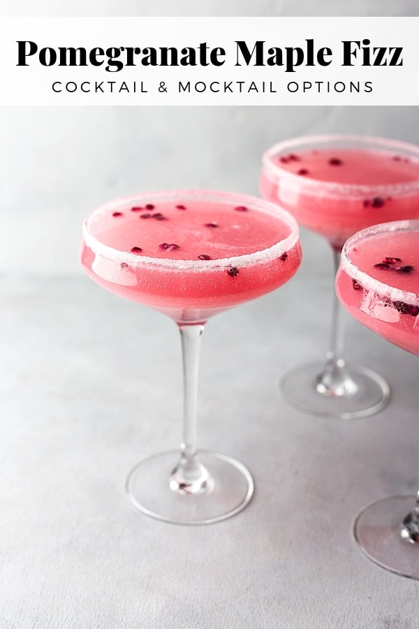 Pomegranate Maple Fizz Cocktail #cocktail #drink