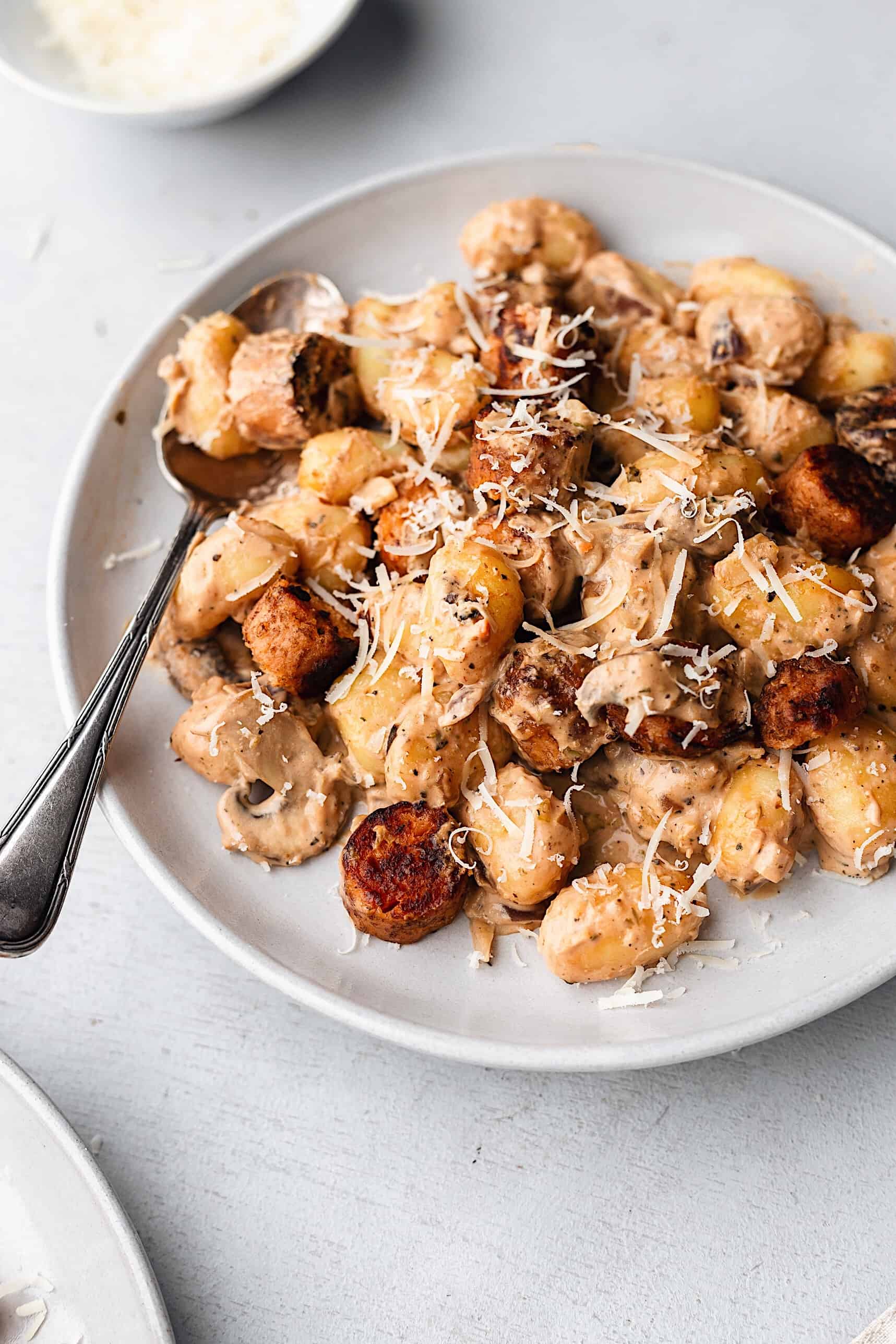 Vegan Creamy Mushroom Sausage Gnocchi
