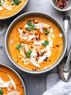 Vegan Thai Sweet Potato and Carrot Soup #soup #thai #vegan #healthy #recipe