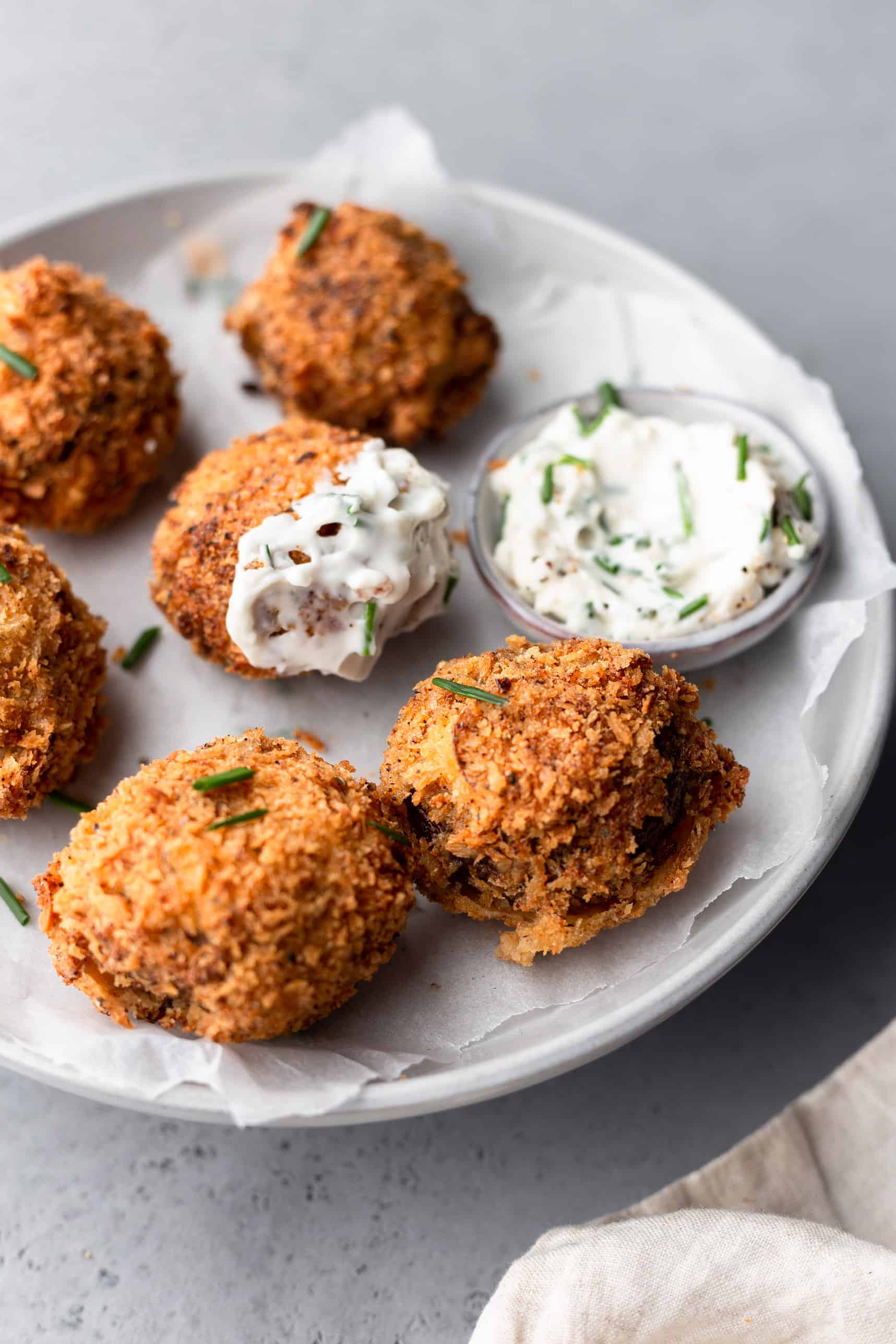 Champiñones fritos con Ajo Crujientes veganos # receta vegana # champiñones