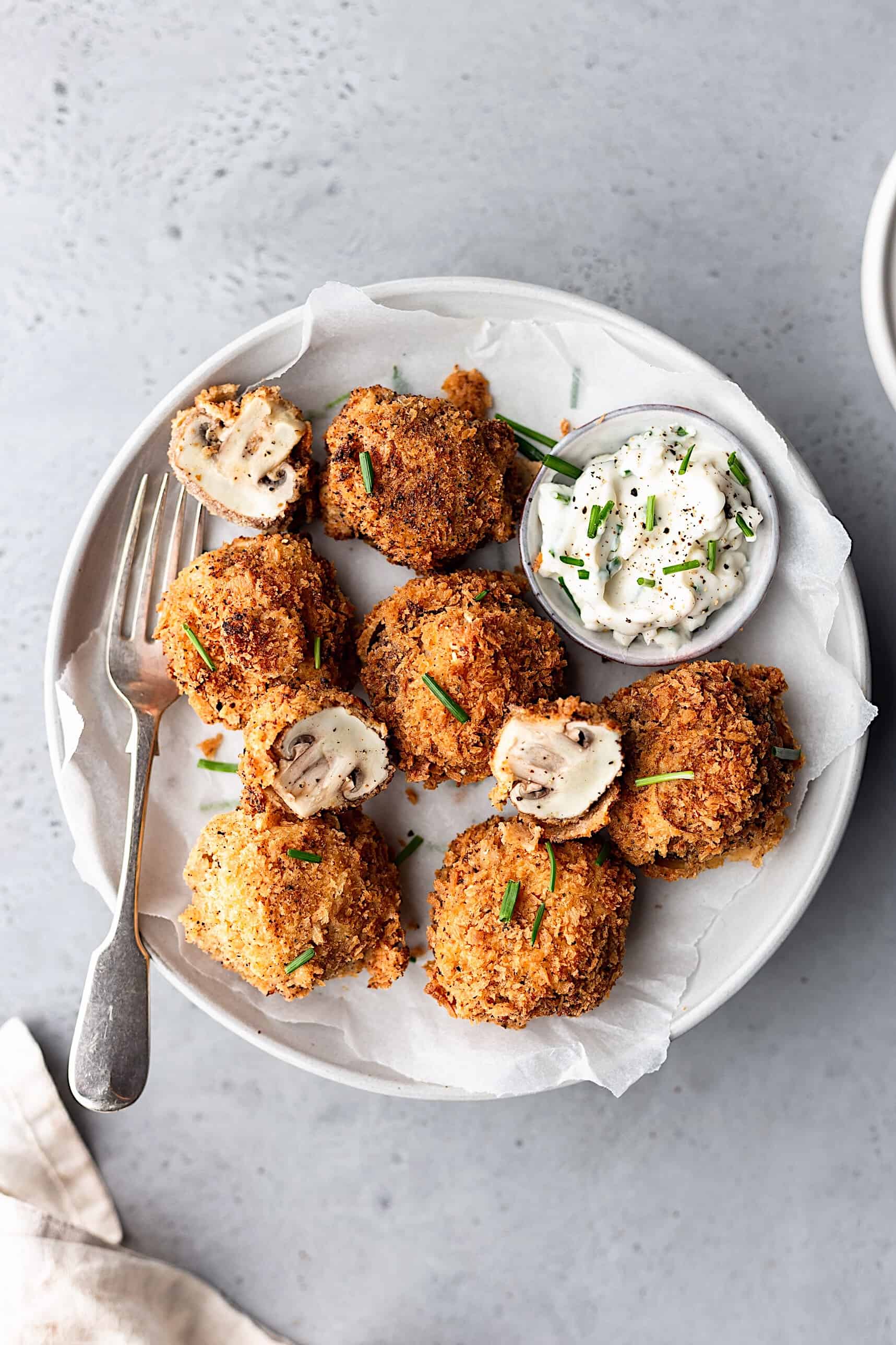  Champignons frits croustillants à l'ail #recette #vegan #champignons 