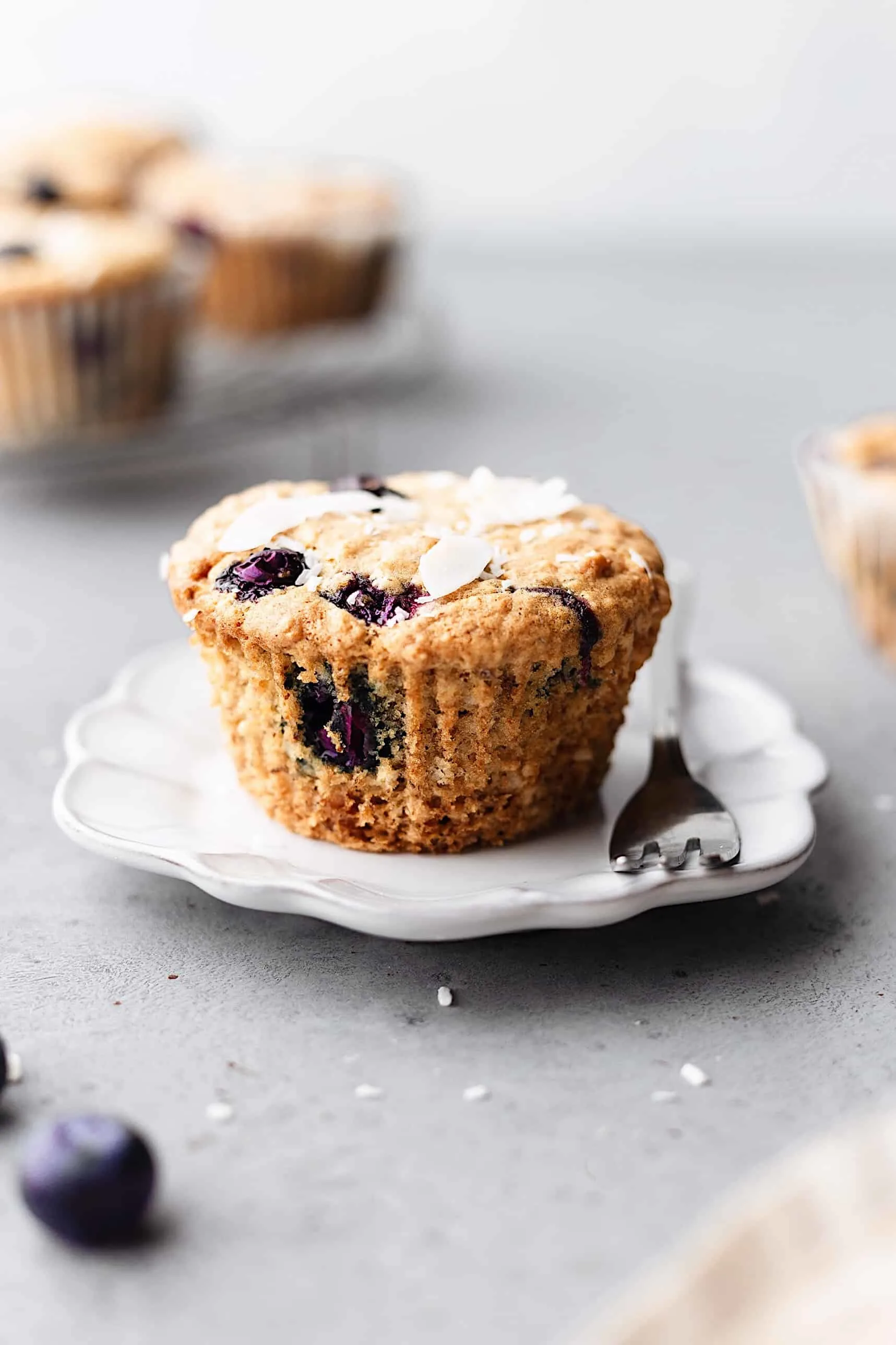 Vegan Blueberry and Coconut Muffins #vegan #recipe #cake