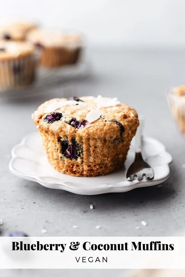 Vegan Blueberry Coconut Muffins #vegan #recipe #muffins