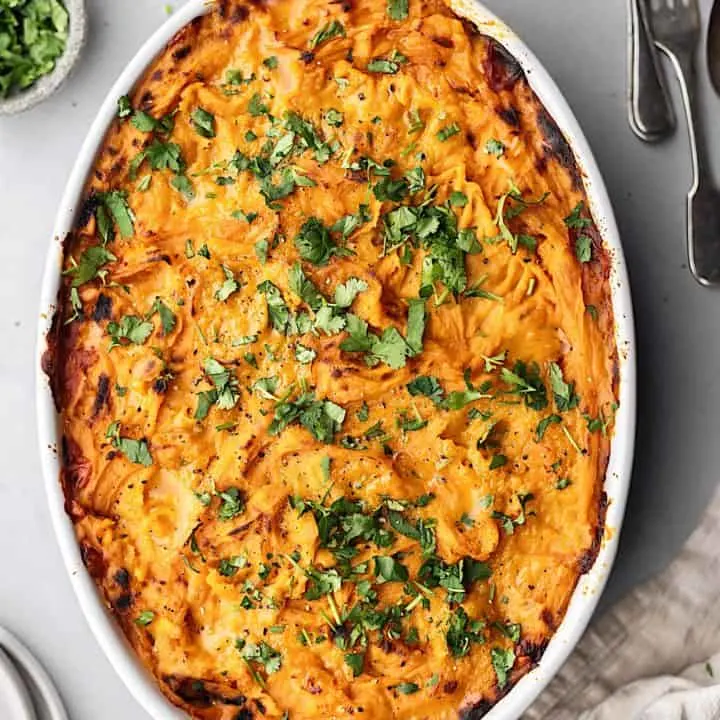 Lentil Shepherds Pie with Sweet Potato Mash #vegan #recipe #shepherdspie