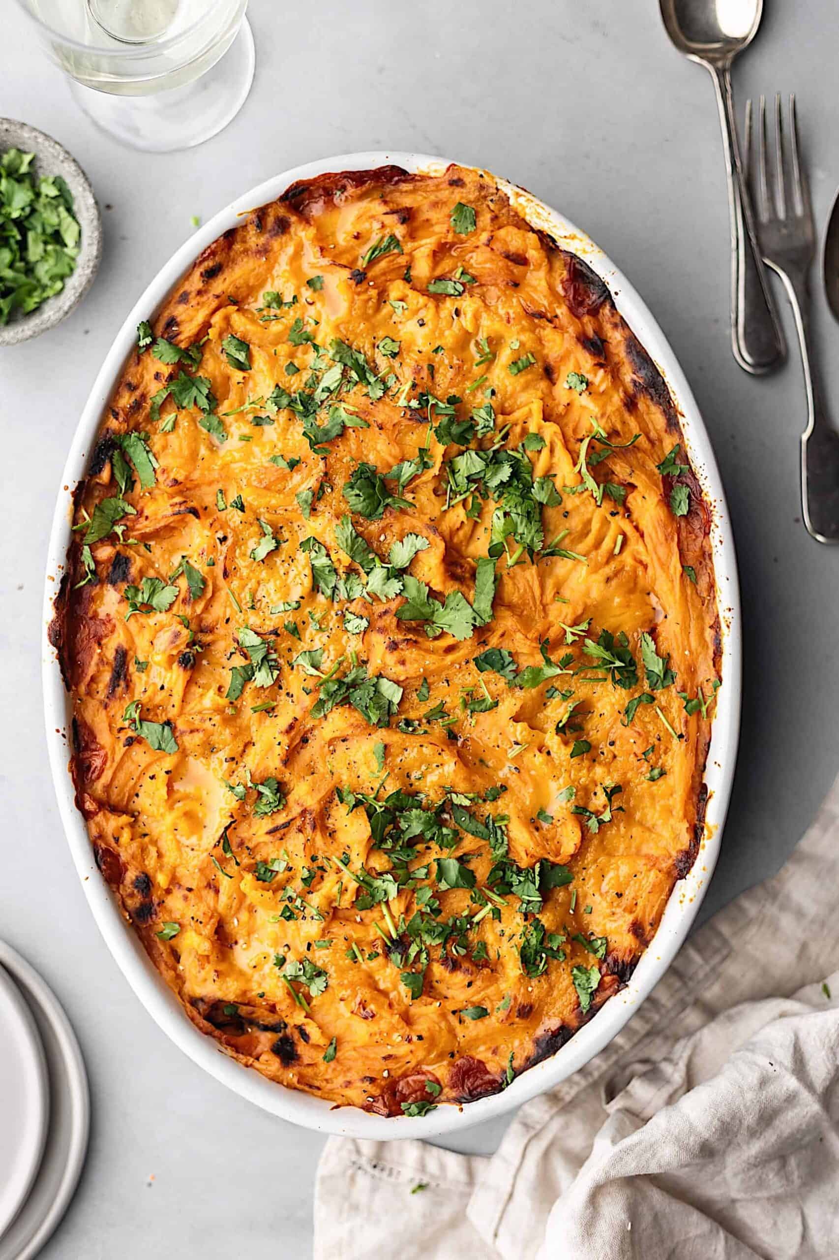 Lentil Shepherds Pie with Sweet Potato Mash #vegan #recipe #shepherdspie