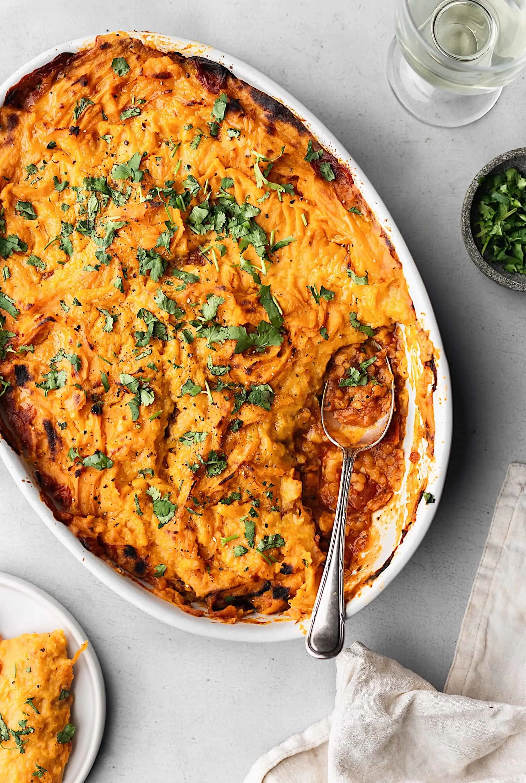 Lentil Shepherds Pie with Sweet Potato Mash #vegan #recipe #shepherdspie