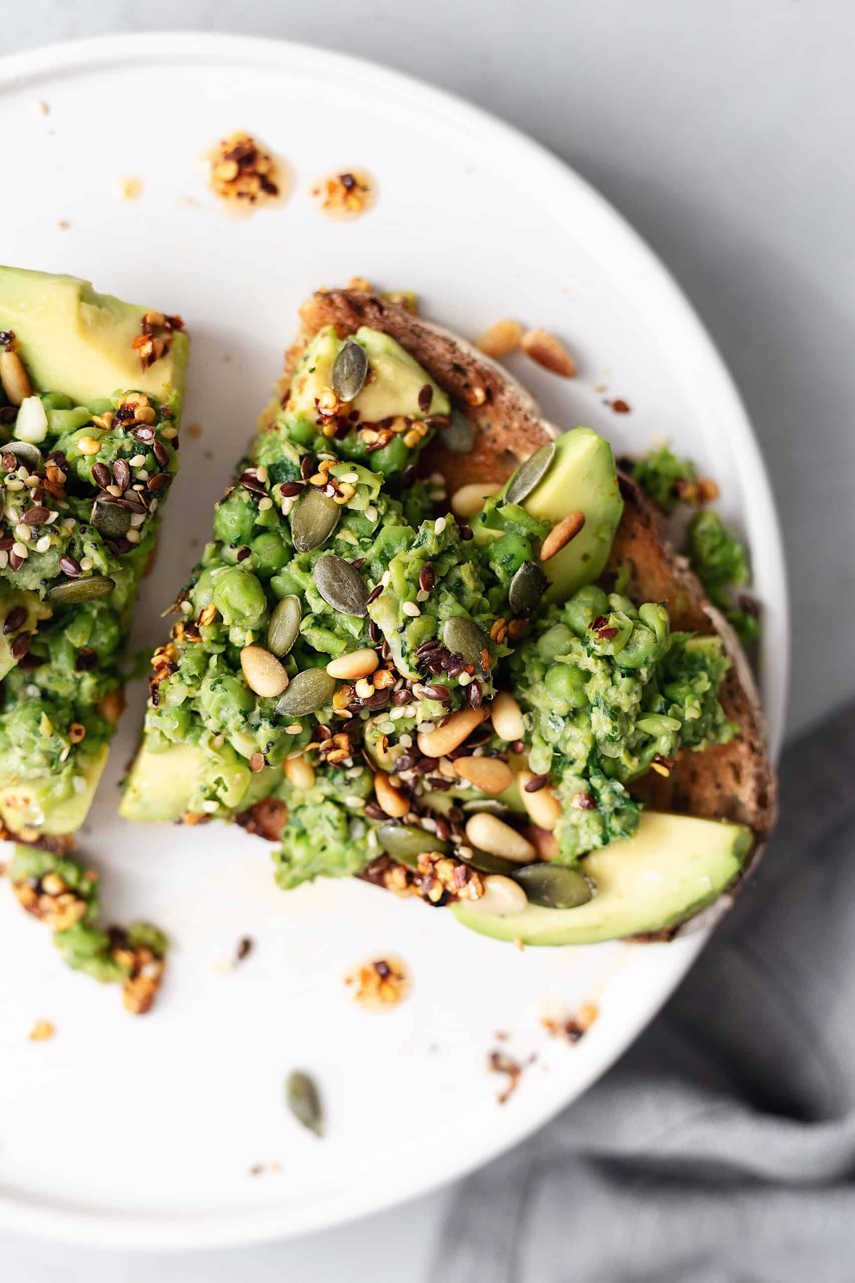 Smashed Peas and Avocado on Toast