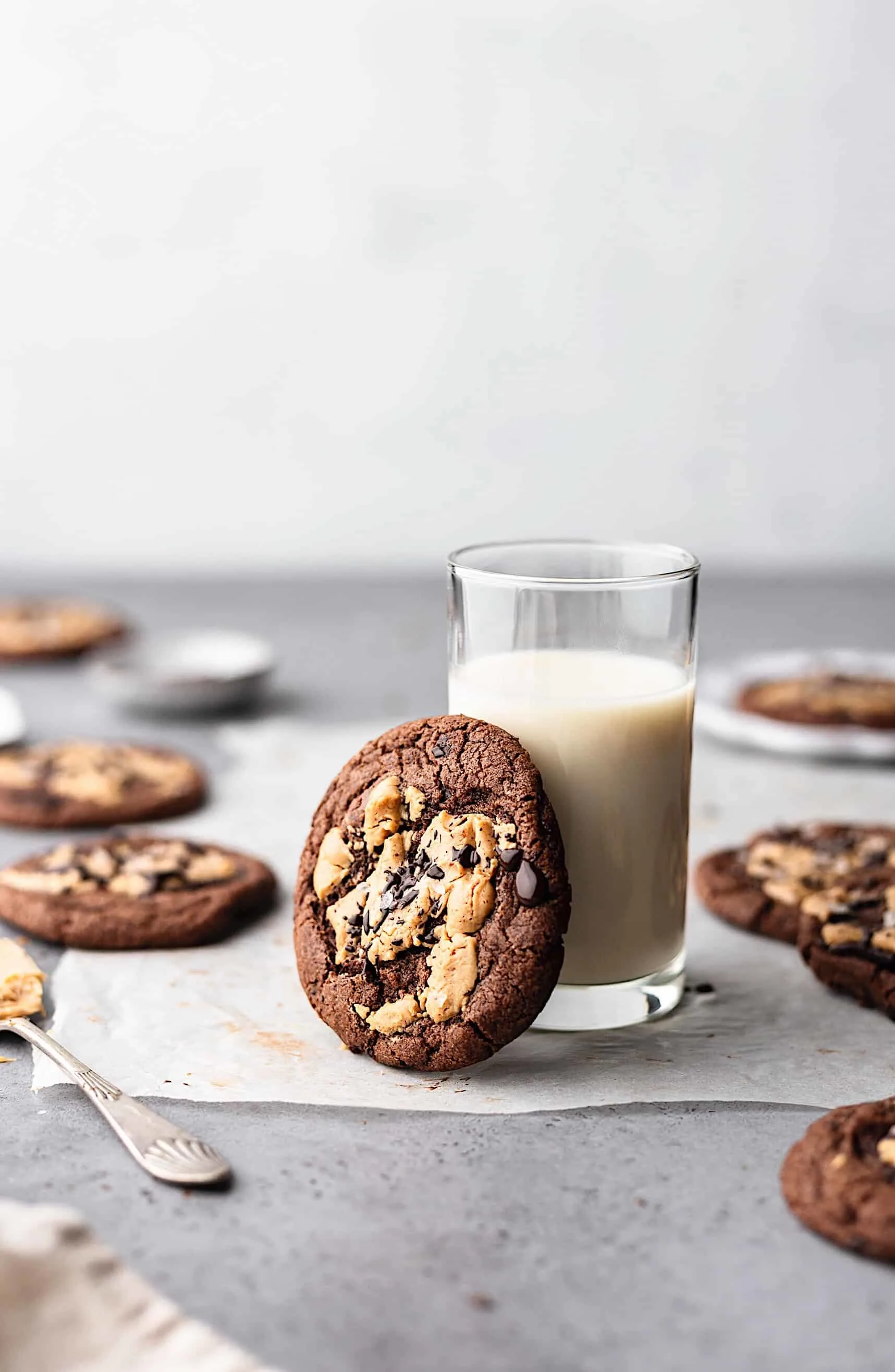 Vegan Chocolate Peanut Butter Cookies #cookies #recipe #vegan #chocolate #peanutbutter