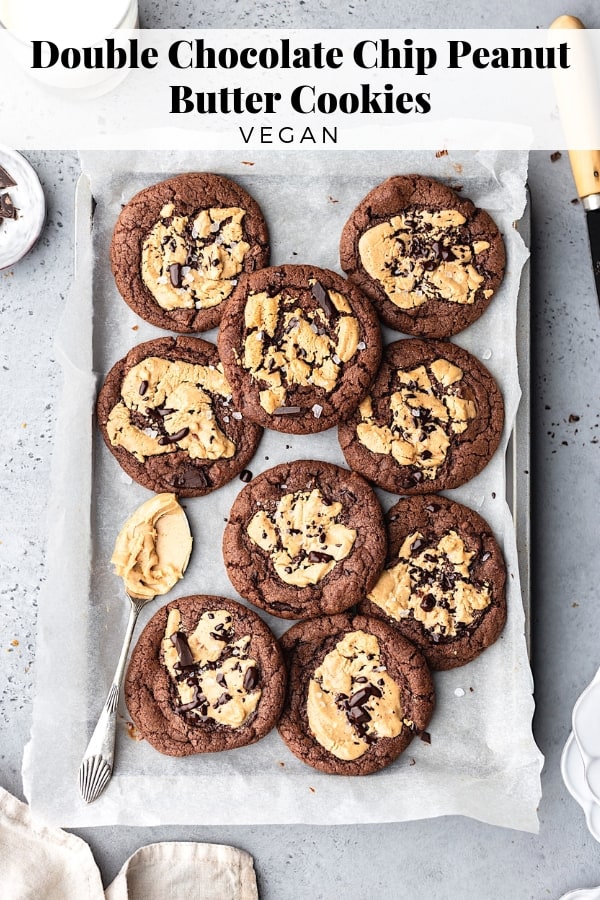 Vegan Chocolate Peanut Butter Cookies #cookies #vegan #recipe #chocolate #peanutbutter