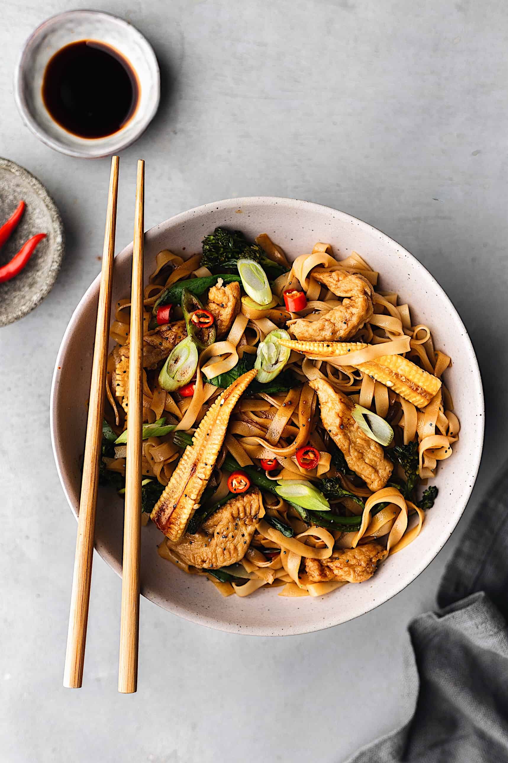 Thai Drunken Noodles (Pad Kee Mao) - Cupful of Kale