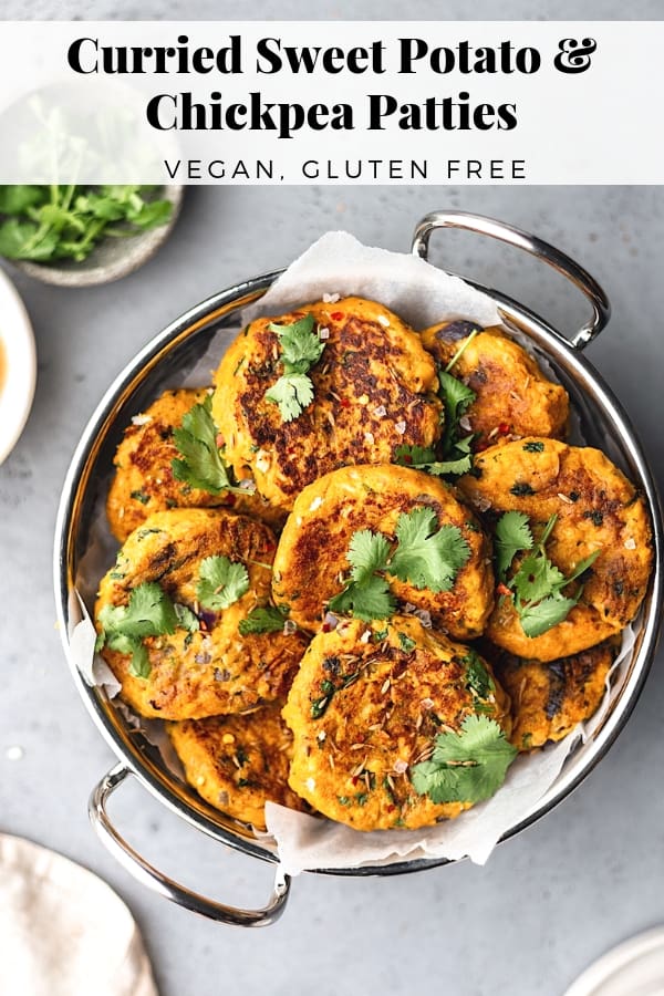 Vegan Curried Sweet Potato and Chickpea Patties #vegan #recept #curry #sweetpotato #chickpea