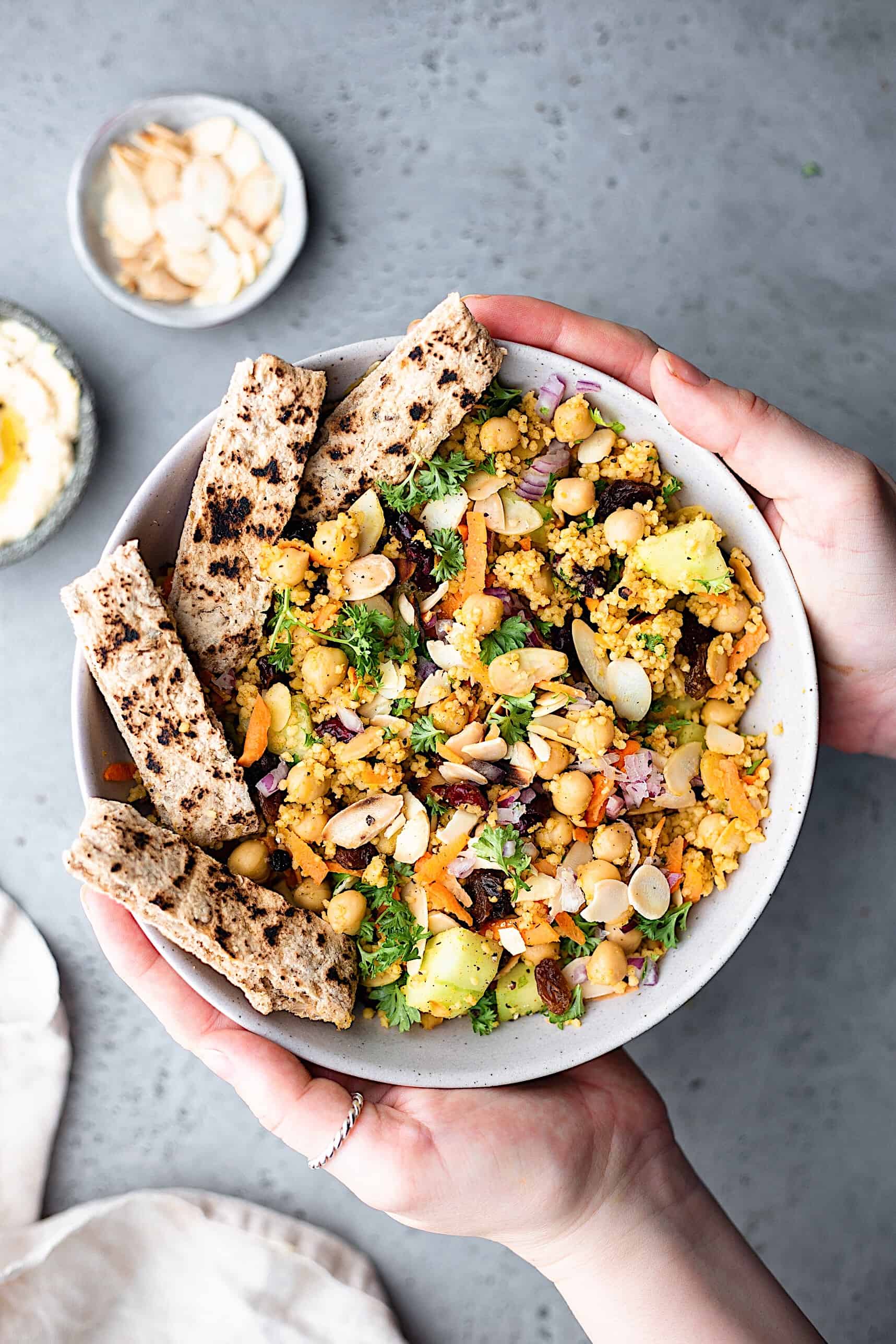  Salade de pois chiches au Couscous marocain #vegan #salade #couscous # recette # pois chiches 