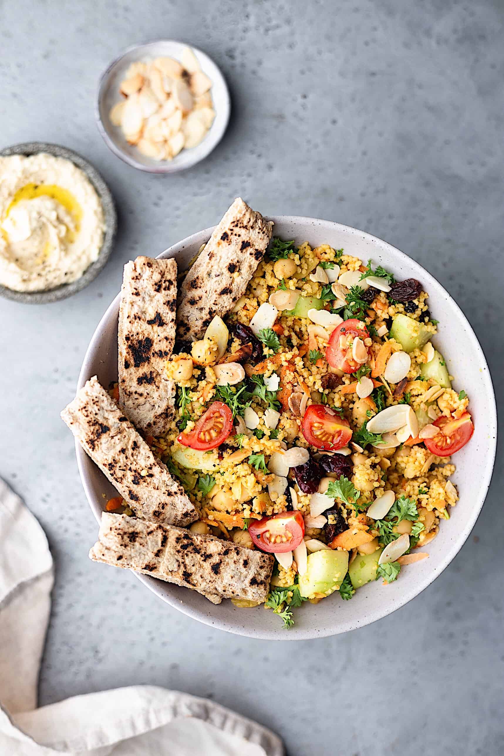 salată de năut cu cuscus marocan # vegan # salată # cuscus # rețetă # năut