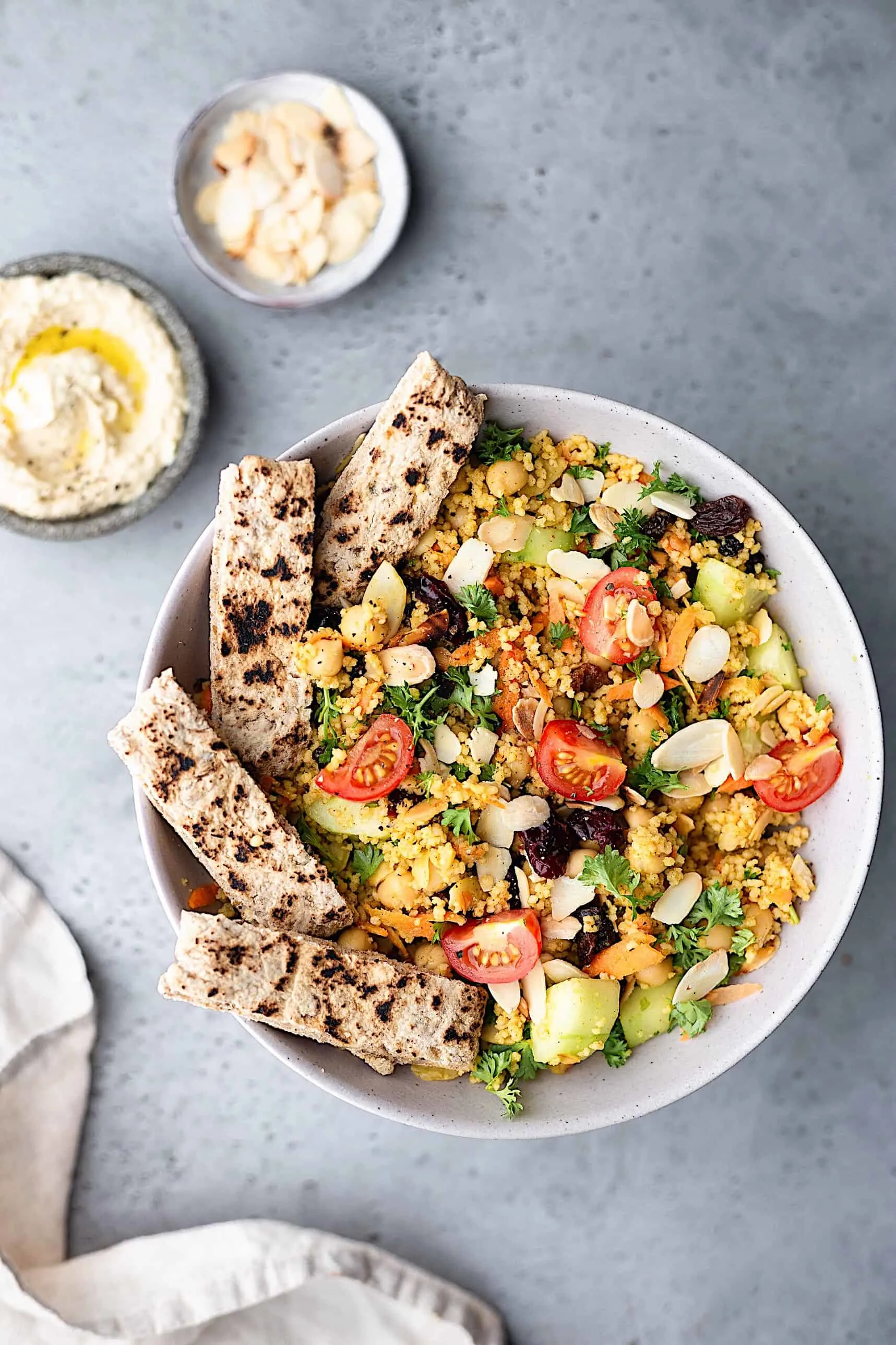 Moroccan Couscous Chickpea Salad #vegan #salad #couscous #recipe #chickpea