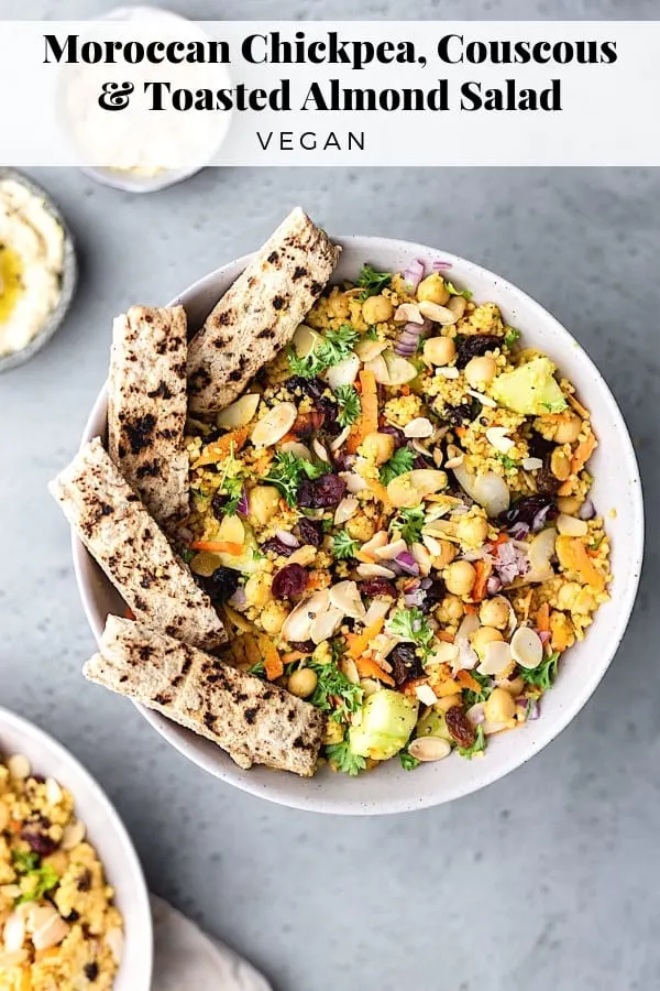 Moroccan Couscous Chickpea Salad #vegan #salad #couscous #recipe #chickpea