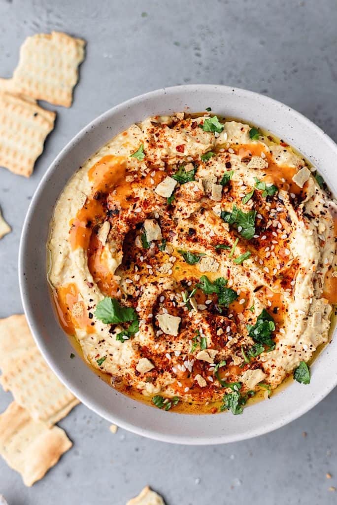 Spicy Piri Piri Hummus #vegan #recipe #dip #piripiri #hummus