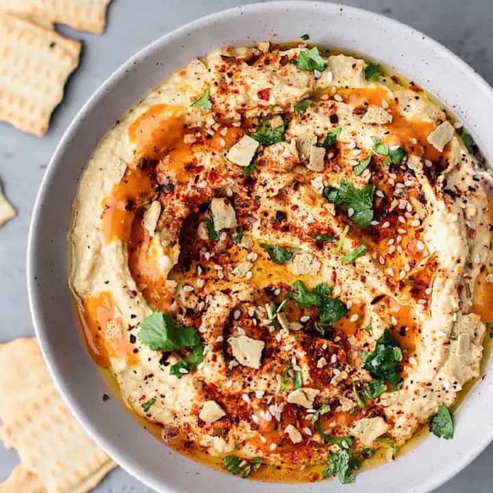 Spicy Piri Piri Hummus #vegan #recipe #dip #piripiri #hummus