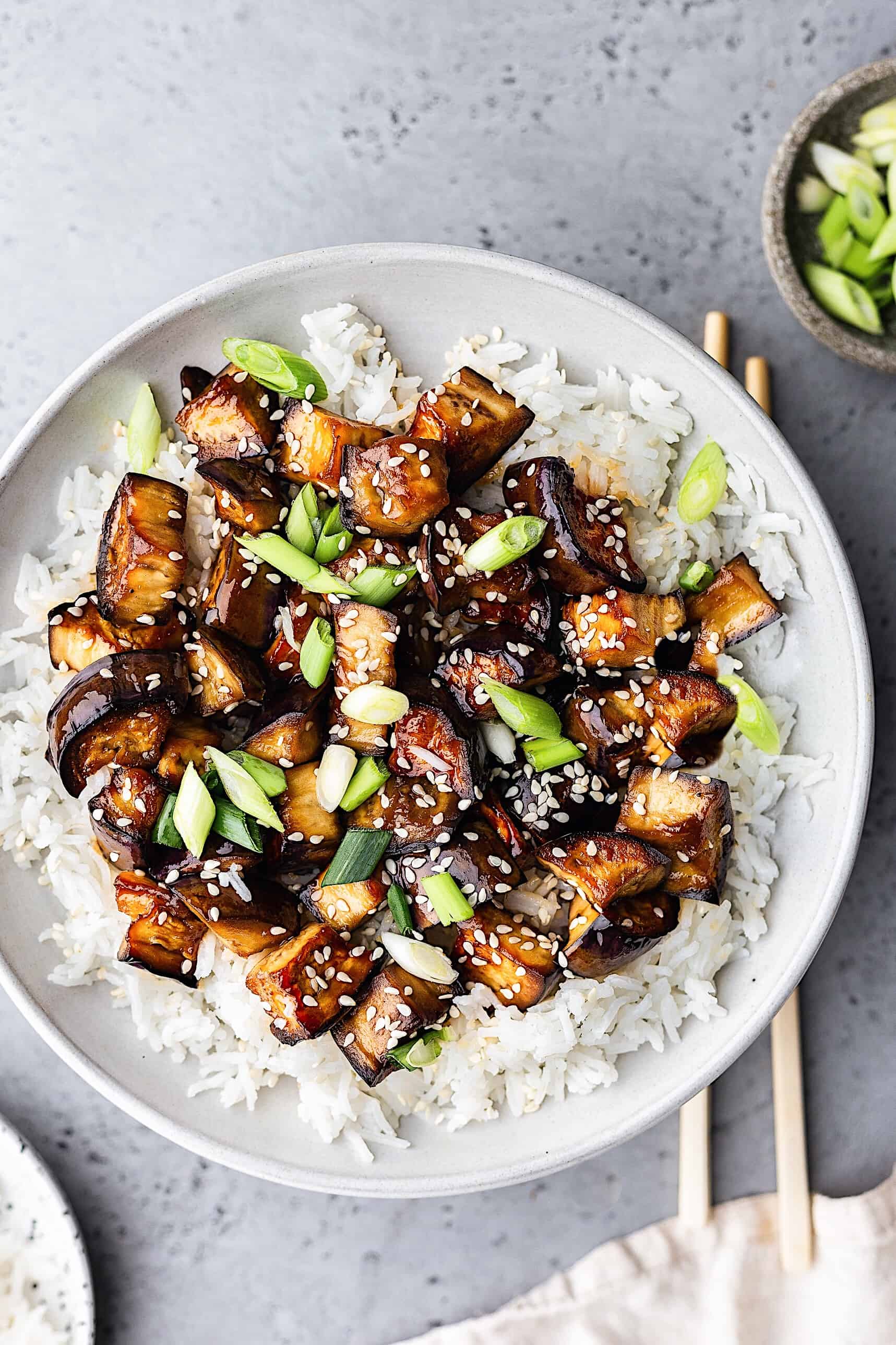 Vegan Marinated Teriyaki Eggplant #teriyaki #japanese #vegan #recipe #eggplant #aubergine